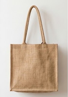 Jute tote bag with long handles